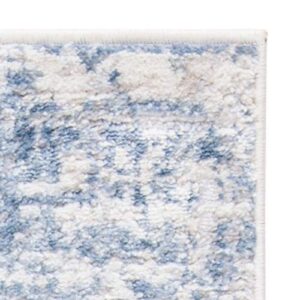 SAFAVIEH Amelia Collection 6' x 9' Ivory/Blue ALA700A Modern Abstract Non-Shedding Living Room Bedroom Dining Home Office Area Rug