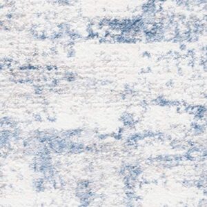 SAFAVIEH Amelia Collection 6' x 9' Ivory/Blue ALA700A Modern Abstract Non-Shedding Living Room Bedroom Dining Home Office Area Rug