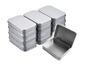 walkingpround 12 pack empty tin box storage containers metal silver rectangular for candy tins gift card holder box