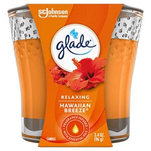 glade candle jar, air freshener, hawaiian breeze, 3.4 oz