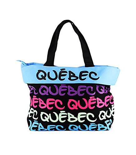 Quebec Tote Bag - Travel Canada Fold Over Multi-Purpose Shoulder Bag for Shopping, Work, & School