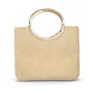 kisschic women’s handbag rhinestone evening bags wedding clutches purses (gold)