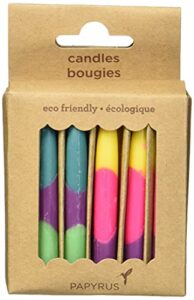 papyrus eco-friendly birthday candles, tie dye (12-count)