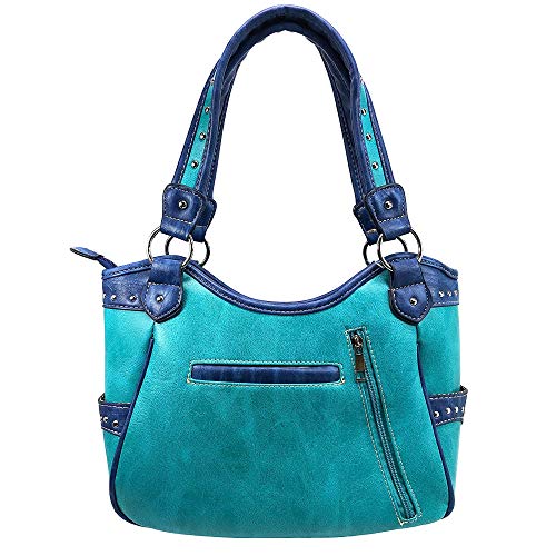 Zelris Spring Bloom Western Concho Women Conceal Carry Tote Handbag Purse (Turquoise)