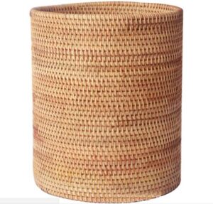 vecance handmade rattan woven wastebaskets, multi-functional storage basket 20x20cm