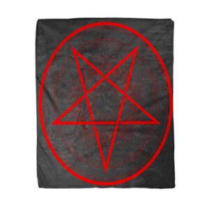 rouihot 60×80 inches throw blanket satan baphomet star reversed pentagram satanic sign gothic amulet warm cozy print flannel home decor comfortable blanket for couch sofa bed