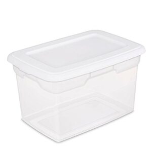 sterilite 20-quart white storage box, case of 6