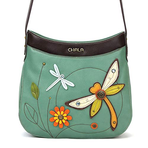 Chala Handbags Dragonfly Crescent Crossbody Handbag Purse