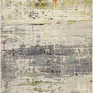 Unique Loom Chromatic Collection Modern Rustic & Vibrant Abstract Area Rug for Any Home Décor, 5 x 8 ft, Beige/Gray