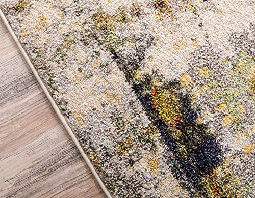 Unique Loom Chromatic Collection Modern Rustic & Vibrant Abstract Area Rug for Any Home Décor, 5 x 8 ft, Beige/Gray