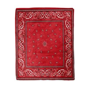 rouihot 60×80 inches throw blanket colorful pattern red bandana border paisley bandanna classic black warm cozy print flannel home decor comfortable blanket for couch sofa bed