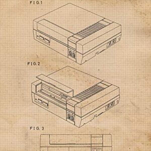 Vintage Video Games Console Controller Patent Prints, 6 (8x10) Unframed Photos, Wall Art Decor Gifts Under 25 for Home Office Garage Man Cave Shop College Student Teacher Comic-Con Movies Gaming Fan