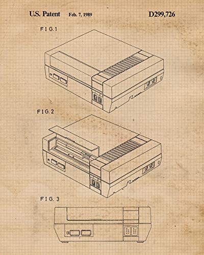 Vintage Video Games Console Controller Patent Prints, 6 (8x10) Unframed Photos, Wall Art Decor Gifts Under 25 for Home Office Garage Man Cave Shop College Student Teacher Comic-Con Movies Gaming Fan