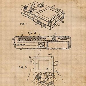 Vintage Video Games Console Controller Patent Prints, 6 (8x10) Unframed Photos, Wall Art Decor Gifts Under 25 for Home Office Garage Man Cave Shop College Student Teacher Comic-Con Movies Gaming Fan