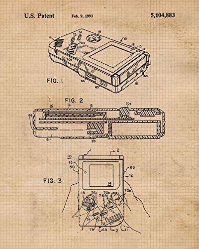 Vintage Video Games Console Controller Patent Prints, 6 (8x10) Unframed Photos, Wall Art Decor Gifts Under 25 for Home Office Garage Man Cave Shop College Student Teacher Comic-Con Movies Gaming Fan