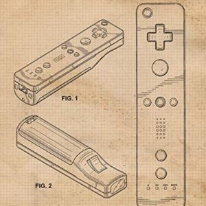 Vintage Video Games Console Controller Patent Prints, 6 (8x10) Unframed Photos, Wall Art Decor Gifts Under 25 for Home Office Garage Man Cave Shop College Student Teacher Comic-Con Movies Gaming Fan