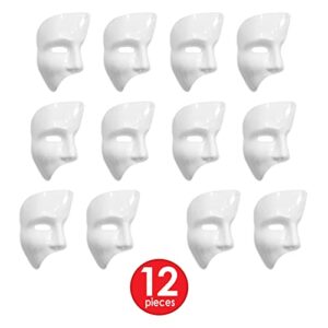 Beistle S60820-WAZ12 Phantom Masks, White