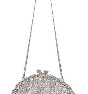 MOSSMON Peacock Luxury Rhinestone Crystal Evening Clutch Bag Sparkly Bride Wedding Party Purses for Women