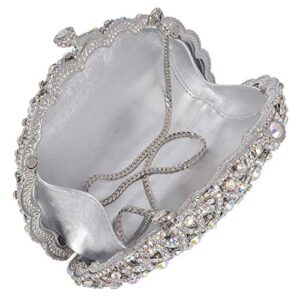 MOSSMON Peacock Luxury Rhinestone Crystal Evening Clutch Bag Sparkly Bride Wedding Party Purses for Women