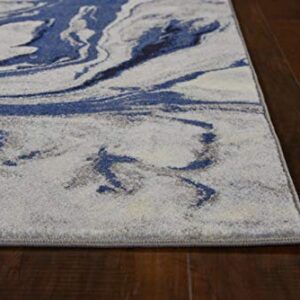 Kas Rugs Illusions 6201 Blue Watercolors Rug in Blue, 9'10" x 13'2", ILL6201910X132
