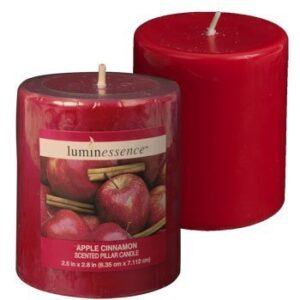 luminessence apple cinnamon scented pillar candle by luminessence