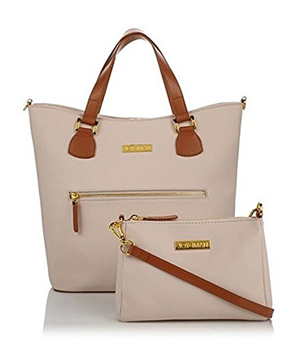 JOY & IMAN Alexandria Leather Tote Crossbody Zip Pockets Cognac NEW 539-083