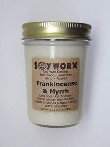 frankincense & myrrh 8 ounce 100% soy candle
