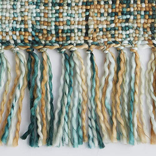 DII Textured Modern, Varigated Acrylic Woven Throw, 50x60-Inch, Teal