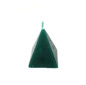 pine pentagram decorative colored pyramid candle for wicca, hoodoo and pagan spell rituals (green)