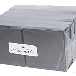 16 Pack Cotton Filled Matte Black Color Jewelry Gift and Retail Boxes 3.5 X 3.5 X 1 Inch Size by R J Displays