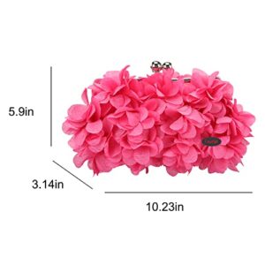 Fawziya Floral Cutch Purses For Women Evening Bags And Clutches-Fuchsia