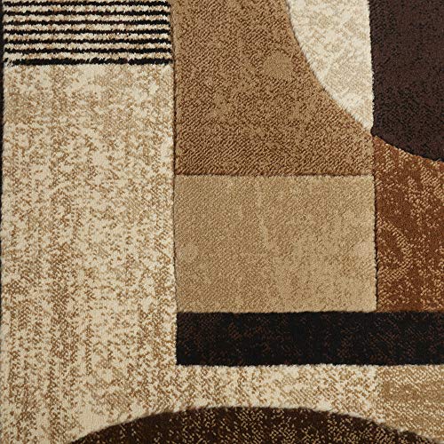 Home Dynamix Tribeca Jasmine Modern Area Rug, Abstract Brown/Beige 5'2"x7'2"