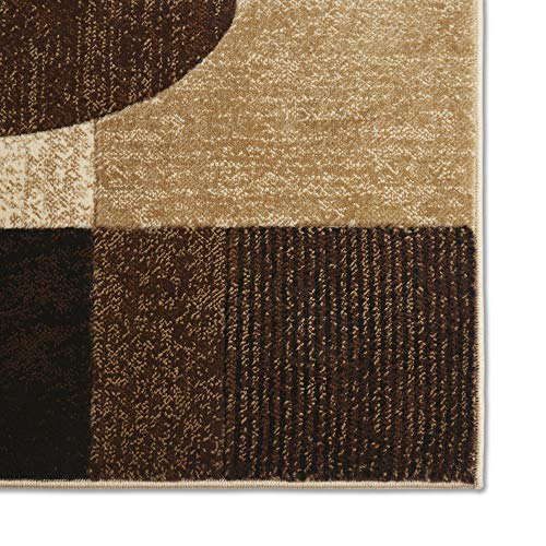 Home Dynamix Tribeca Jasmine Modern Area Rug, Abstract Brown/Beige 5'2"x7'2"