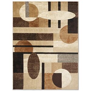 Home Dynamix Tribeca Jasmine Modern Area Rug, Abstract Brown/Beige 5'2"x7'2"