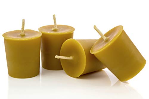 Alternative Imagination Premium 100% Pure, Natural Beeswax Votive Candles - Pack of 4