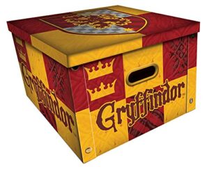 harry potter storage box with lid (gryffindor design) 24cm x 37cm x 37cm – official merchandise