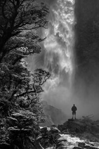 devils punchbowl waterfall falls black and white landscape photo photograph cool wall decor art print poster 24×36