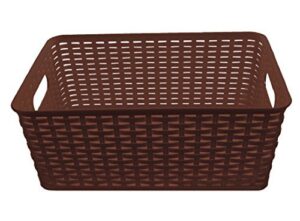 ybm home plastic rattan storage box basket organizer ba426 (1, brown)