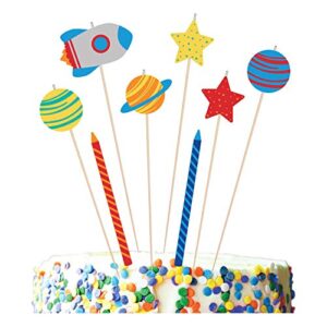 blast off birthday candle mix – multicolor, 8 pcs