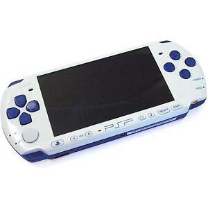 sony psp slim and lite 3000 series handheld gaming console with 2 batteries (renewed) (white/blue)