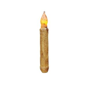 cwi gifts 2-piece led taper candle set, 6-inch, burnt ivory