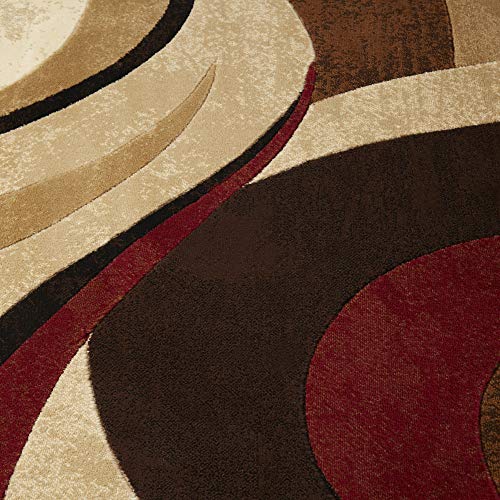 Home Dynamix Tribeca Slade Modern Area Rug, Abstract Brown/Red 39"x55"