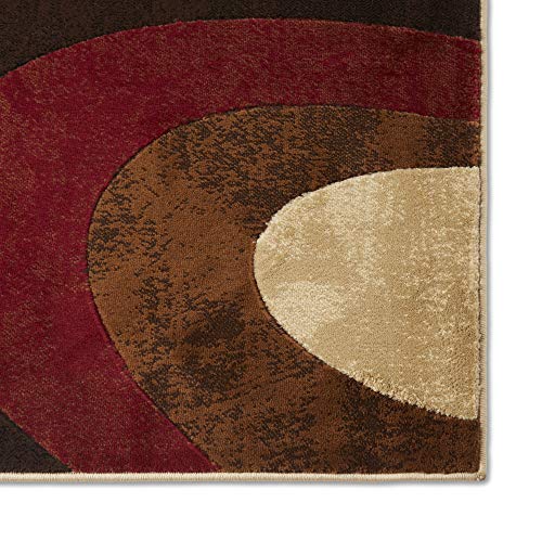 Home Dynamix Tribeca Slade Modern Area Rug, Abstract Brown/Red 39"x55"