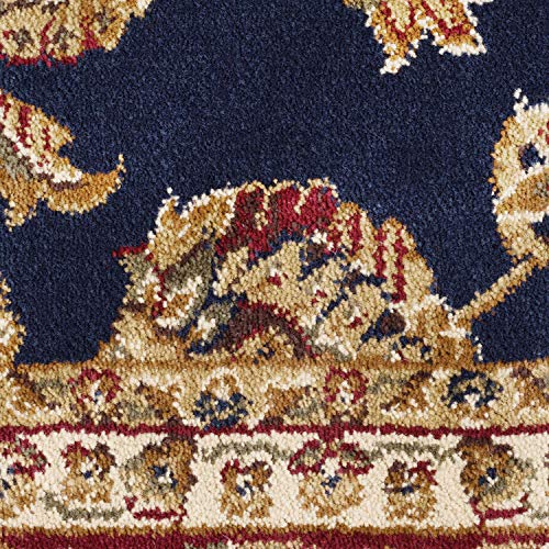 Sariya Transitional Oriental Navy Runner Rug, 2' x 7'