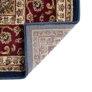 Sariya Transitional Oriental Navy Runner Rug, 2' x 7'