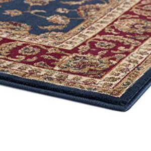 Sariya Transitional Oriental Navy Runner Rug, 2' x 7'