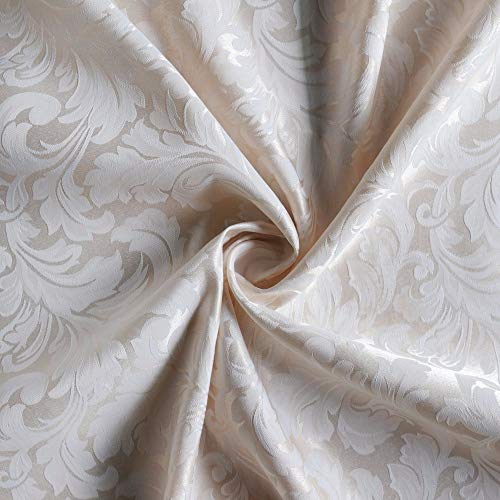 Lahome Elegant Damask Jacquard Tablecloth - Polyester Fabric Spillproof Water Resistant Washable Table Cover for Kitchen Dining Room Wedding Party Home Decor (Beige, Rectangle - 60" x 120")