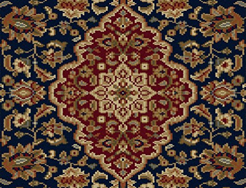 Kirsten Traditional Oriental Navy Scatter Mat Rug, 2' x 3'