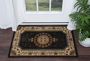 jayden traditional oriental black scatter mat rug, 2′ x 3′
