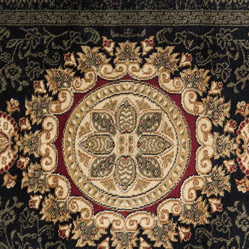 Jayden Traditional Oriental Black Scatter Mat Rug, 2' x 3'